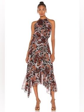 A.L.C. Bardot Printed Silk Maxi Dress - Size 8, NWOT